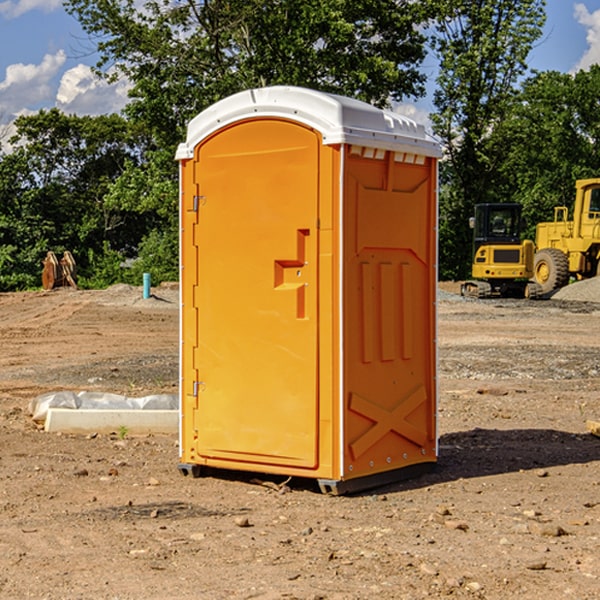 how often are the portable restrooms cleaned and serviced during a rental period in Troupsburg